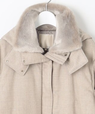 自由区 【ファー取り外し可】ライトウールダウン ベージュ系