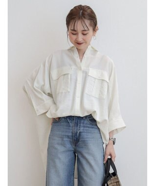 AMERICAN HOLIC 接触冷感Ｗポケットシャツチュニック Ivory