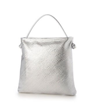 UNBILLION ペルケ perche / レザーメッシュ1本手結びトート シルバー