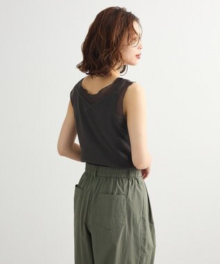Green Parks ・ＳＵＧＡＲ　ＳＰＯＯＮ　シアー切替タンクトップⅡ Charcoal Gray