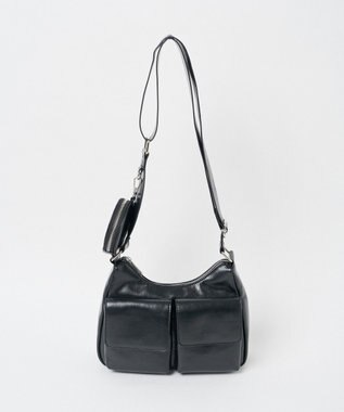 WEGO ポーチ付きポケットデザインショルダー ブラックその他