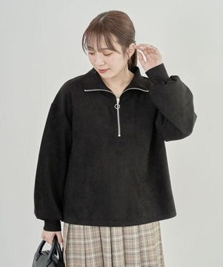 Green Parks ・ＳＵＧＡＲ　ＳＰＯＯＮ　スエードポンチハーフＺＩＰ Black