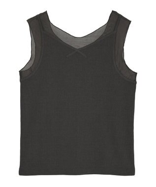Green Parks ・ＳＵＧＡＲ　ＳＰＯＯＮ　シアー切替タンクトップⅡ Charcoal Gray