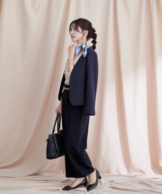 Tiaclasse 【洗える】スクエアネックリブ編みニットトップス オフホワイト