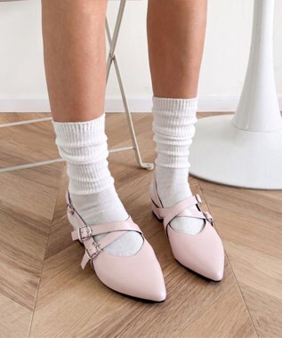 WEGO ダブルベルトポインテッドシューズ