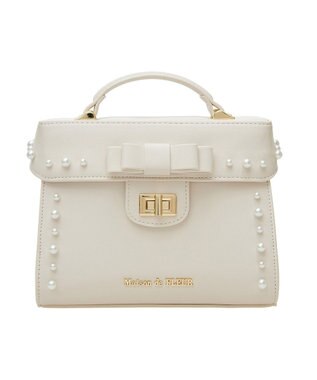 Maison de FLEUR EC限定フロントリボントップハンドルバッグ Light Beige