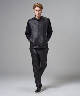 JOSEPH HOMME 【ストレッチ】レザーライクジャージー　ドロスト付きテーパードパンツ / PEGG CONVERTIBLE ブラック系
