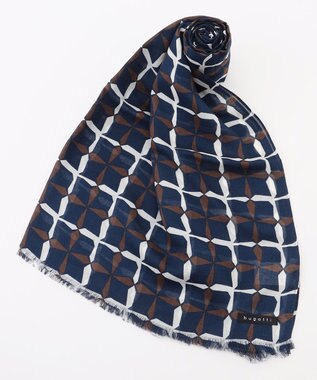 JOSEPH ABBOUD 【ドイツV.FRAAS社】ビンテージチェック ストール ネイビー系4