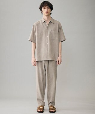 UNFILO MENS リネンライク イージーテーパード グレー
