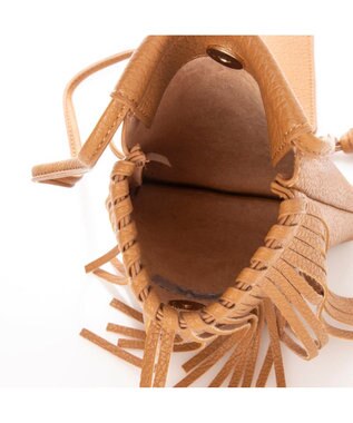 UNBILLION cachecache フリンジディテールスマホショルダー キャメル