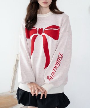 WEGO 【洗える】グラフィックニットBIGプルオーバー 柄8