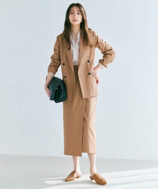 ICB 【人気のため新柄追加・洗える】Back Satin Amunzen キーネック長袖ブラウス ピンク系