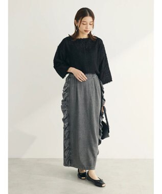 Green Parks ■ＥＳＣＡＲ　デニムサイドラッフルスカート Gray