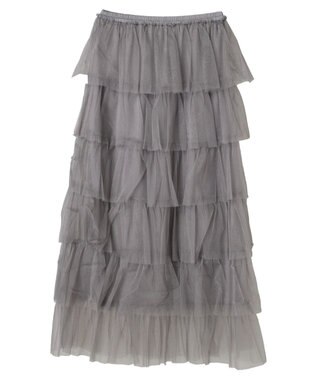 Green Parks ・ＥＬＥＮＣＡＲＥ　ＤＵＥ　ティアードラメチュールスカート Gray