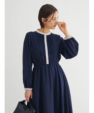 Green Parks ・ＥＬＥＮＣＡＲＥ　ＤＵＥ　バイカラーピンタックワンピ Navy