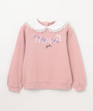 ANY KIDS 裏毛 モシャモシャ ロゴ トレーナー ピンク