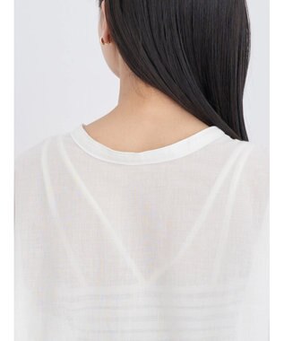 earth music&ecology 綿ローンティアードチュニック Off White