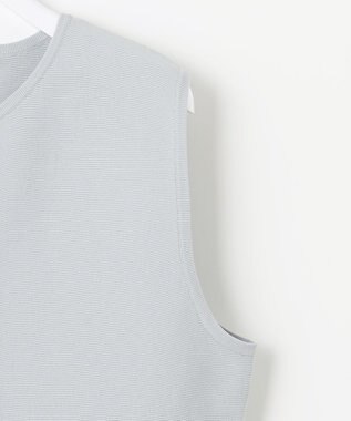 ANY SIS 【洗える】ペプラムニット ジレ スカイブルー