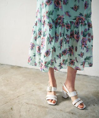 GRACE CONTINENTAL エスニックフラワー刺繍ワンピース ライトグリーン