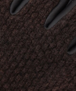 GOTAIRIKU 【スマホ対応】鹿の子×シープレザーコンビグローブ ダークブラウン系