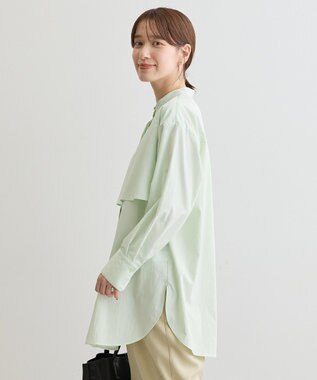 Green Parks イージーケア比翼フライヨークチュニック Lime Green