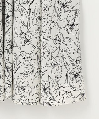 ANY SIS L 【洗える】フラワープリントドッキング ワンピース ライトグレー×アイボリー