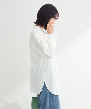 Green Parks イージーケア比翼フライヨークチュニック Off White