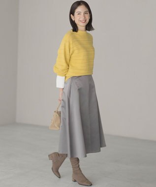 組曲 L マットサテンノーブルスカート スレートグレー系