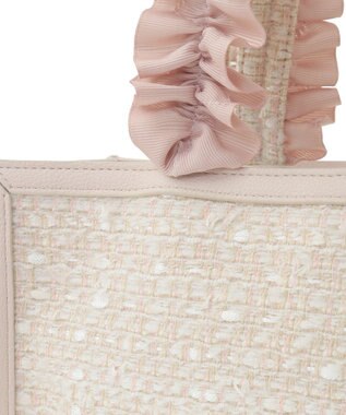 Maison de FLEUR LINTONツイードスクエアフリルトートバッグ Ivory