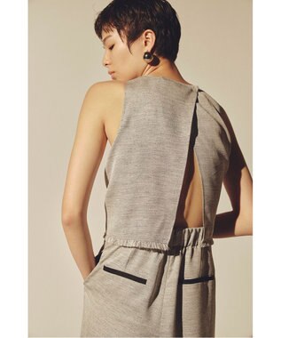 uncrave リネンライクツイル オールインワン グレー