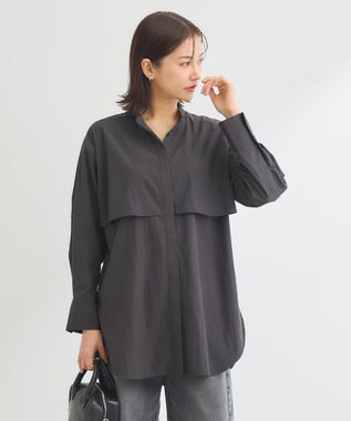 Green Parks イージーケア比翼フライヨークチュニック Black