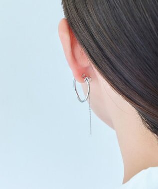 Phoebe 【金属アレルギー対応】2wayウェーブラインフープイヤリング　シルバー/ニッケルフリー シルバー