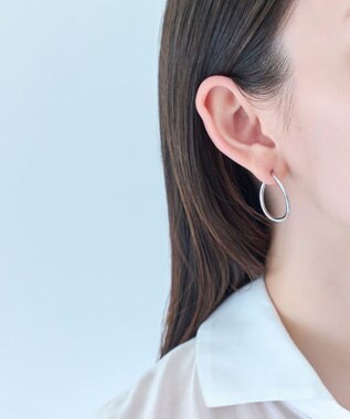 Phoebe 【金属アレルギー対応】2wayウェーブラインフープイヤリング　シルバー/ニッケルフリー シルバー