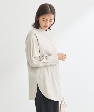 Green Parks イージーケア比翼フライヨークチュニック Beige