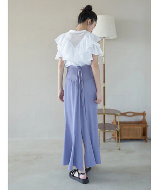 earth music&ecology バックレースサイドリブマーメイドスカート Blue