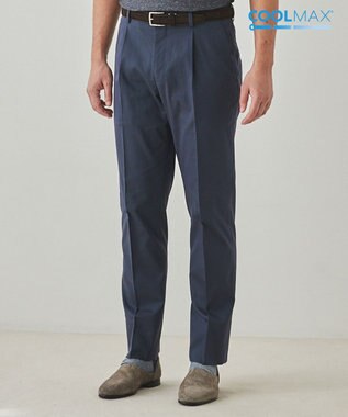 仕事で着られる綿パン【吸水速乾/ストレッチ/折り目加工】クールマックスコットンパンツ_1タック(25年モデル)