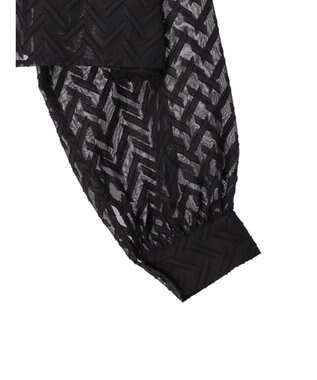 earth music&ecology ツッキリジャガードショートブラウス Black