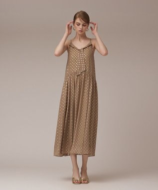 GRACE CONTINENTAL フォイルドットキャミワンピース ベージュ