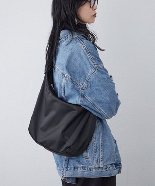 russet ラウンドビッグショルダーバッグ(CE-1292) Black2（シルバー金具）