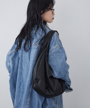 russet ラウンドビッグショルダーバッグ(CE-1292) Black2（シルバー金具）