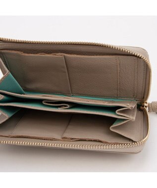 UNBILLION ペルケ perche / ドット型押しL字ロングストラップウォレット ベージュ