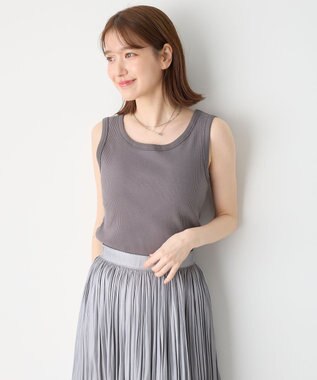 ANY L リブタンクトップ グレー