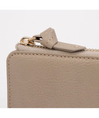 UNBILLION ペルケ perche / ドット型押しL字ロングストラップウォレット ベージュ