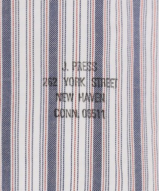 J.PRESS MEN オーガニックコットン ダブルチューブマルチストライプ シャツ ブルー系1