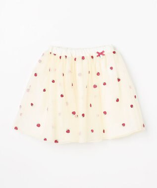 ANY KIDS 【Strawberry Collection】総刺繍 いちごチュールスカート エクリュ