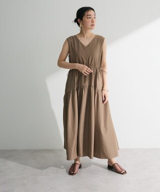 Green Parks ・ＥＬＥＮＣＡＲＥ　ＤＵＥ　ドロストティアードワンピ Dark Beige