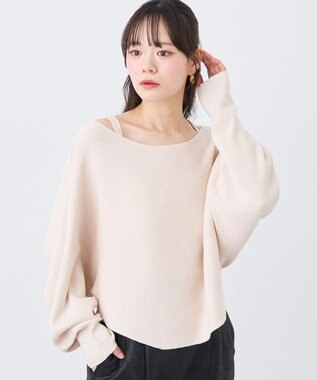 earth music&ecology 【2WAY】SET2点クロスニット＋キャミソール Ivory