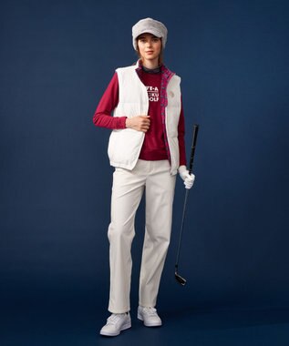 23区GOLF 【WOMEN】【撥水・ストレッチ】リバーシブル ダウンベスト ホワイト系
