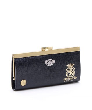 A.D.M.J. 【牛革】アールデコガマグチウォレット NAVY