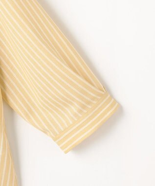 ANY SIS L 【2WAY】スムージーポリエステル フリルネック ブラウス イエローストライプ